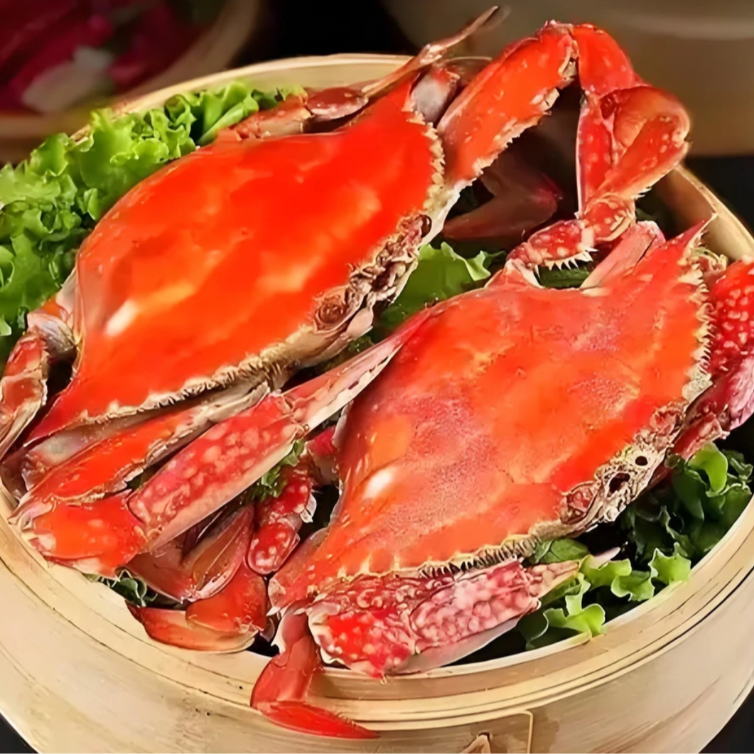 渤海湾纯野生公蟹4-7两一只三斤起拍