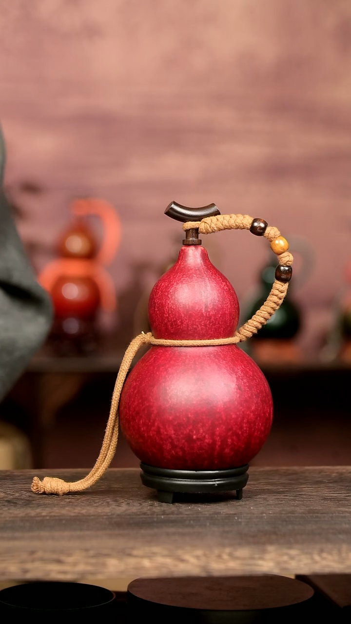 688号中药煮色  600ml左右 大漆葫芦水壶/酒壶 一物一拍