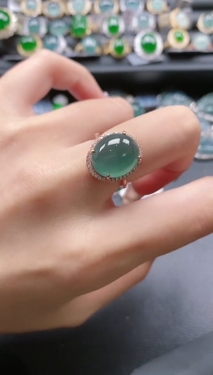 【闪购商品】翡翠戒指银S925镶嵌851151