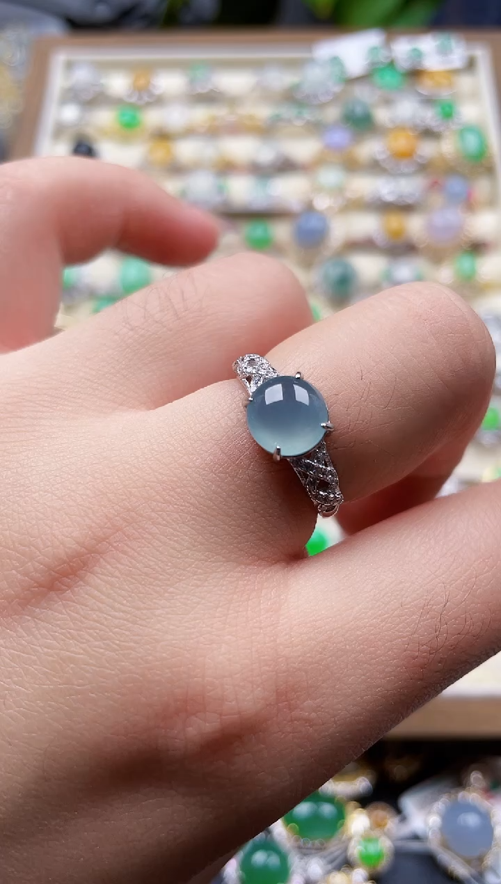 银S925镶嵌戒指翡翠29