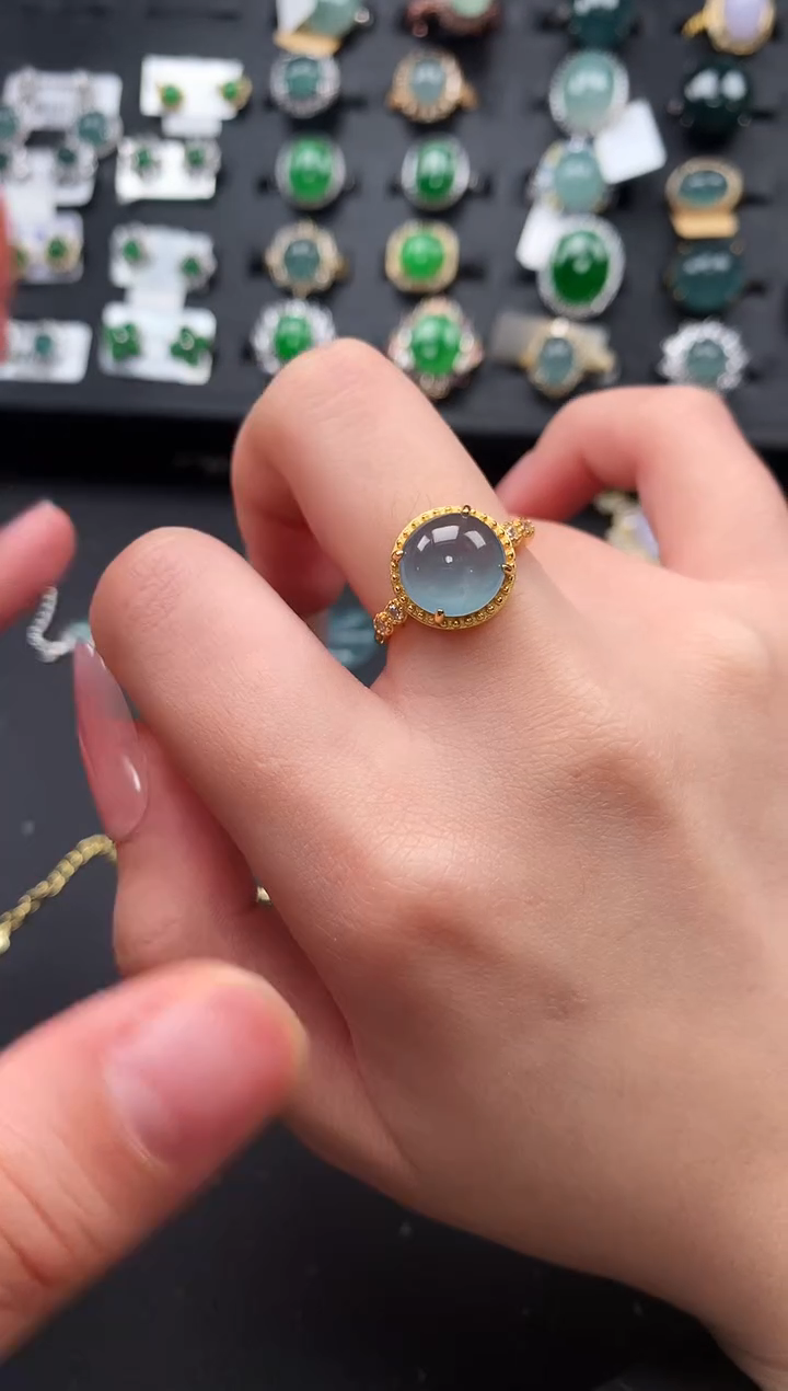 【闪购商品】翡翠戒指银S925镶嵌512414