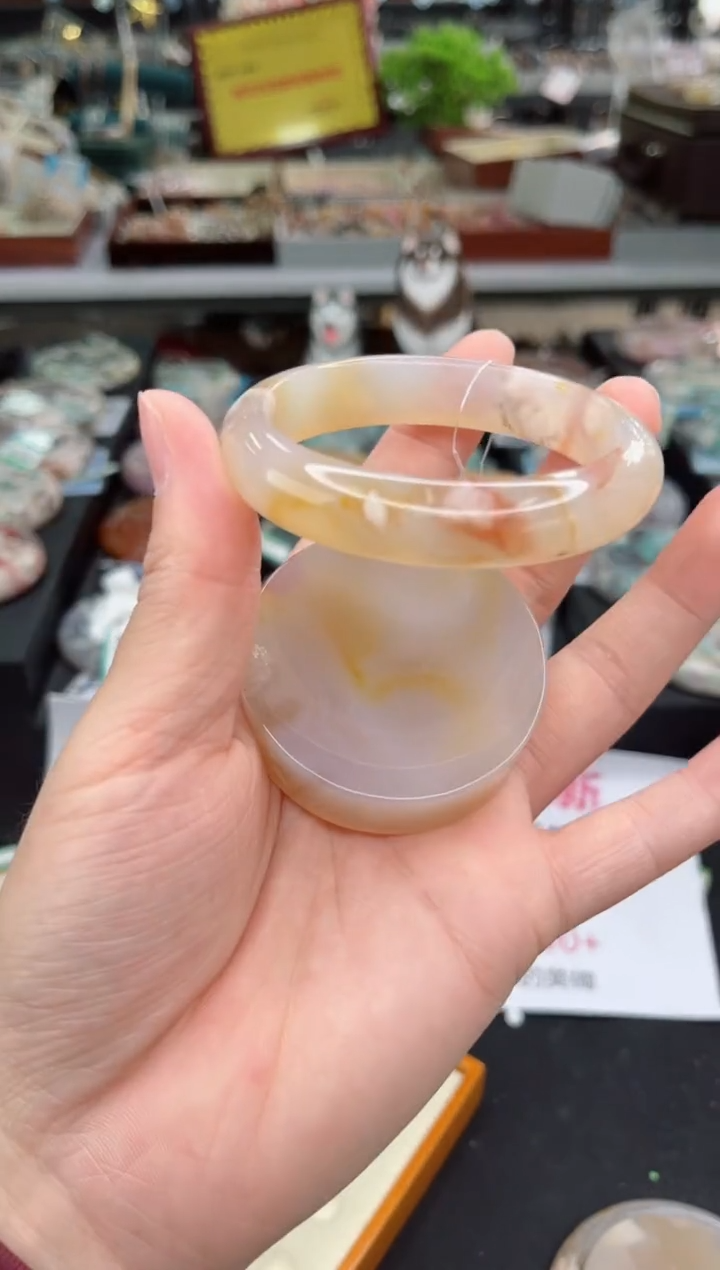 【闪购商品】石英质玉手镯未镶嵌54圈口（赠品镯心）3572112