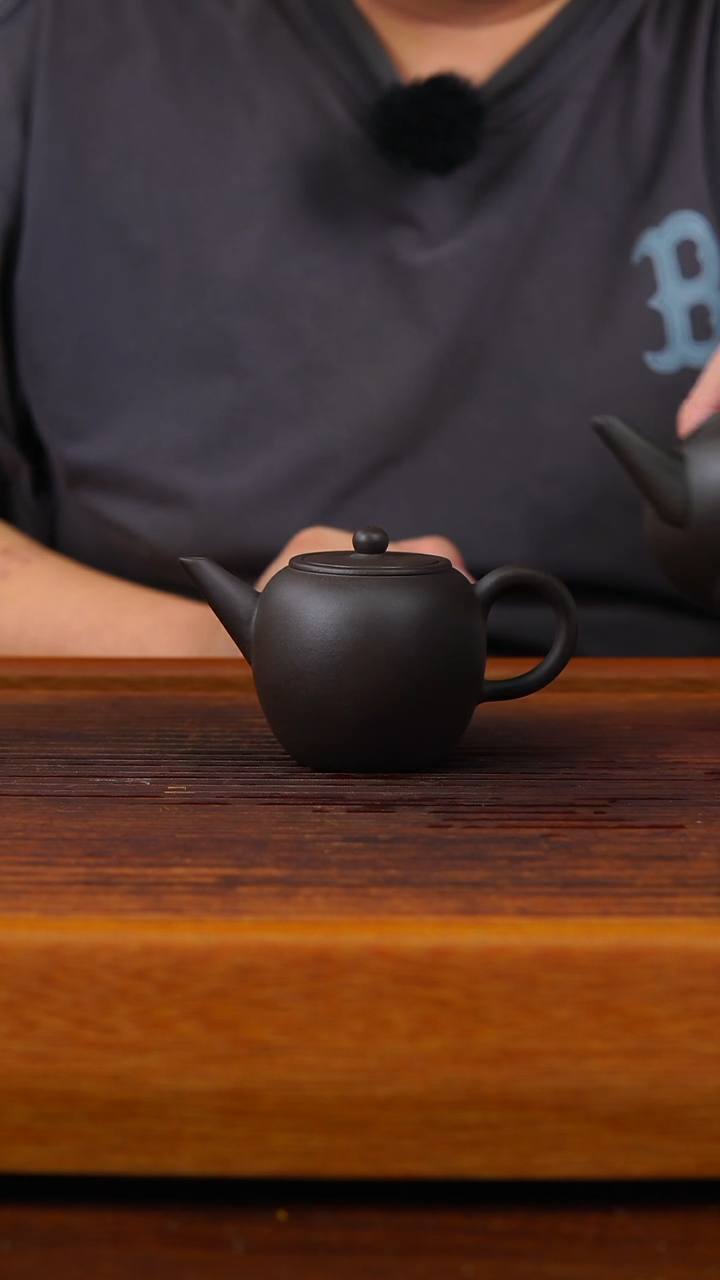 茶壶紫砂70黑苹果壶