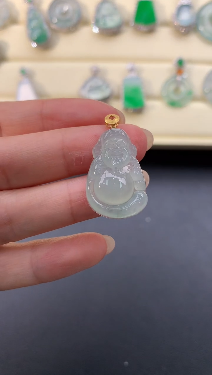 【闪购商品】翡翠颈饰18K金镶嵌D677        