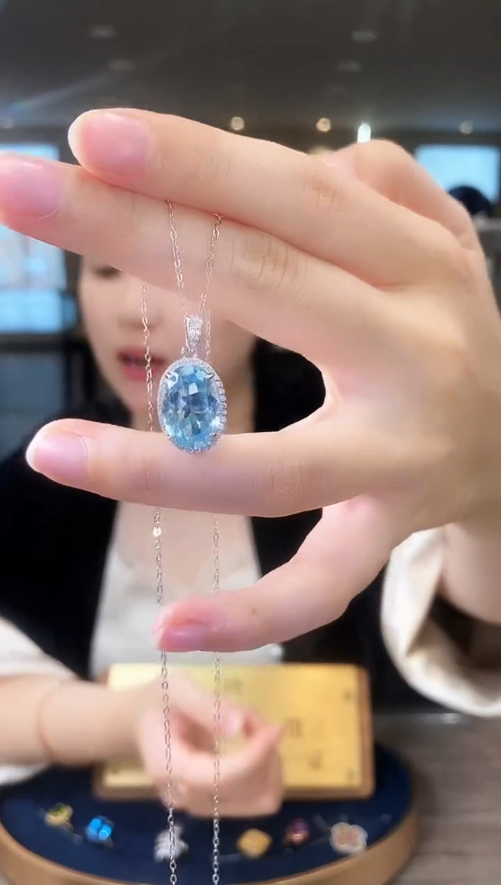 【闪购商品】托帕石项链银S925镶嵌09