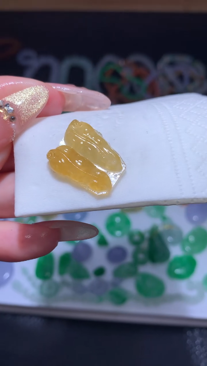 未镶嵌定制翡翠一对叶子