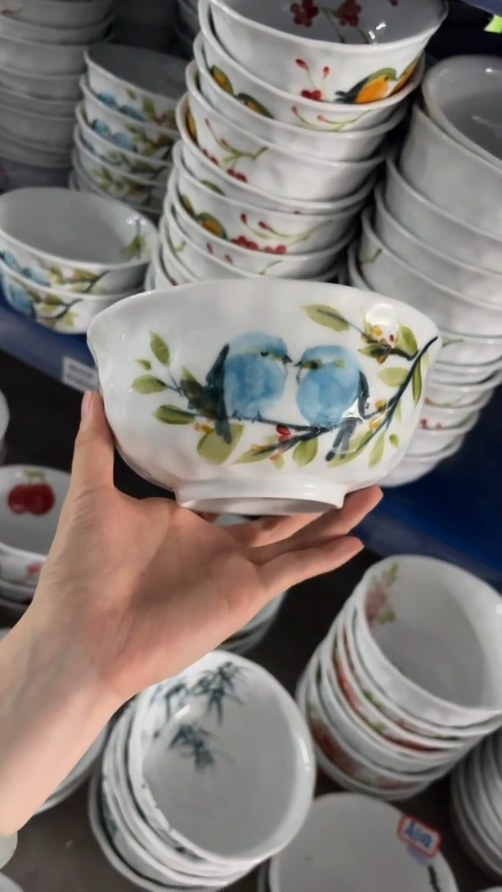 瓷片景德镇高温釉中彩-捏捏碗13