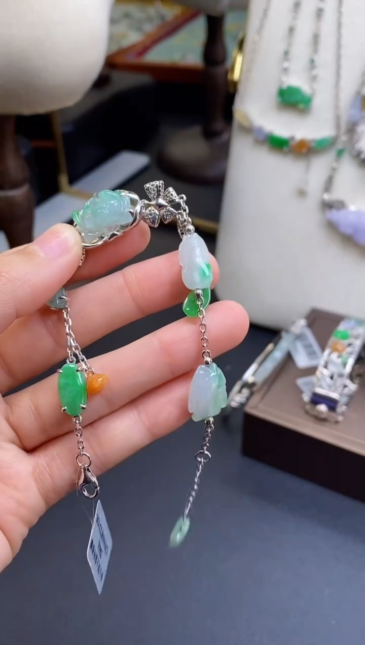 颈饰银S925镶嵌翡翠15042