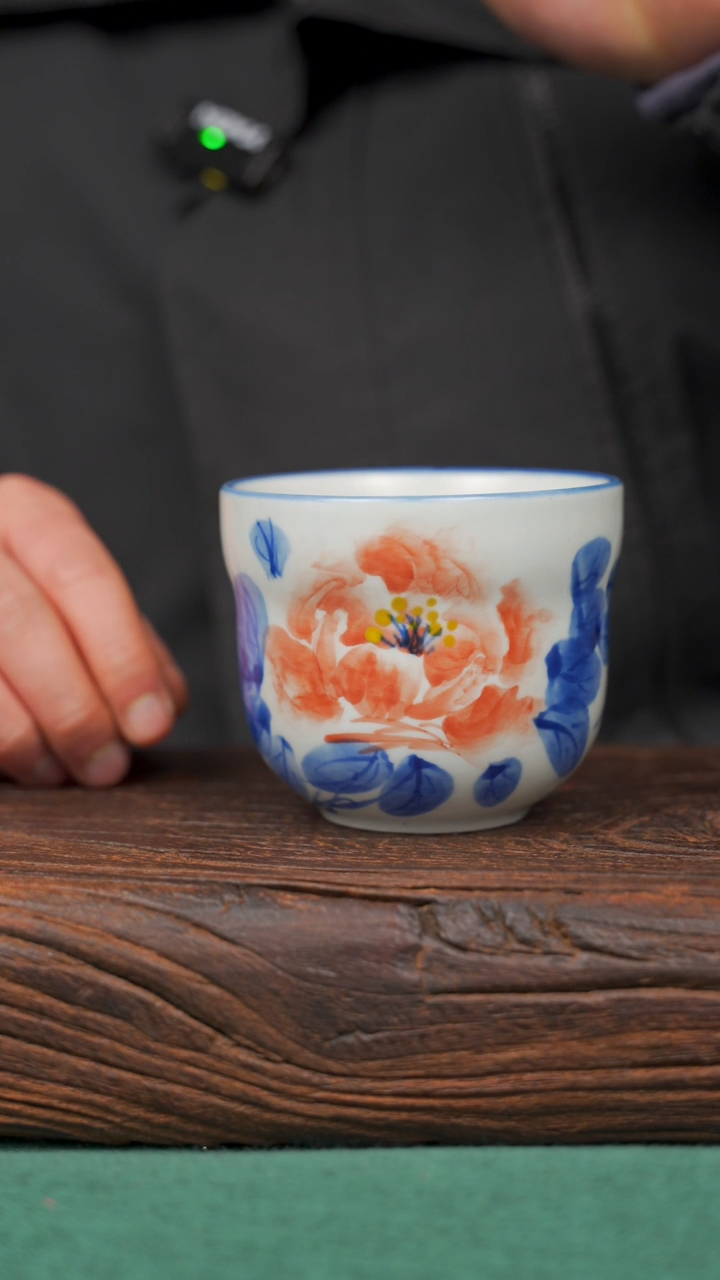 【闪购商品】瓷片50景德镇杯釉下手工手绘瓷器