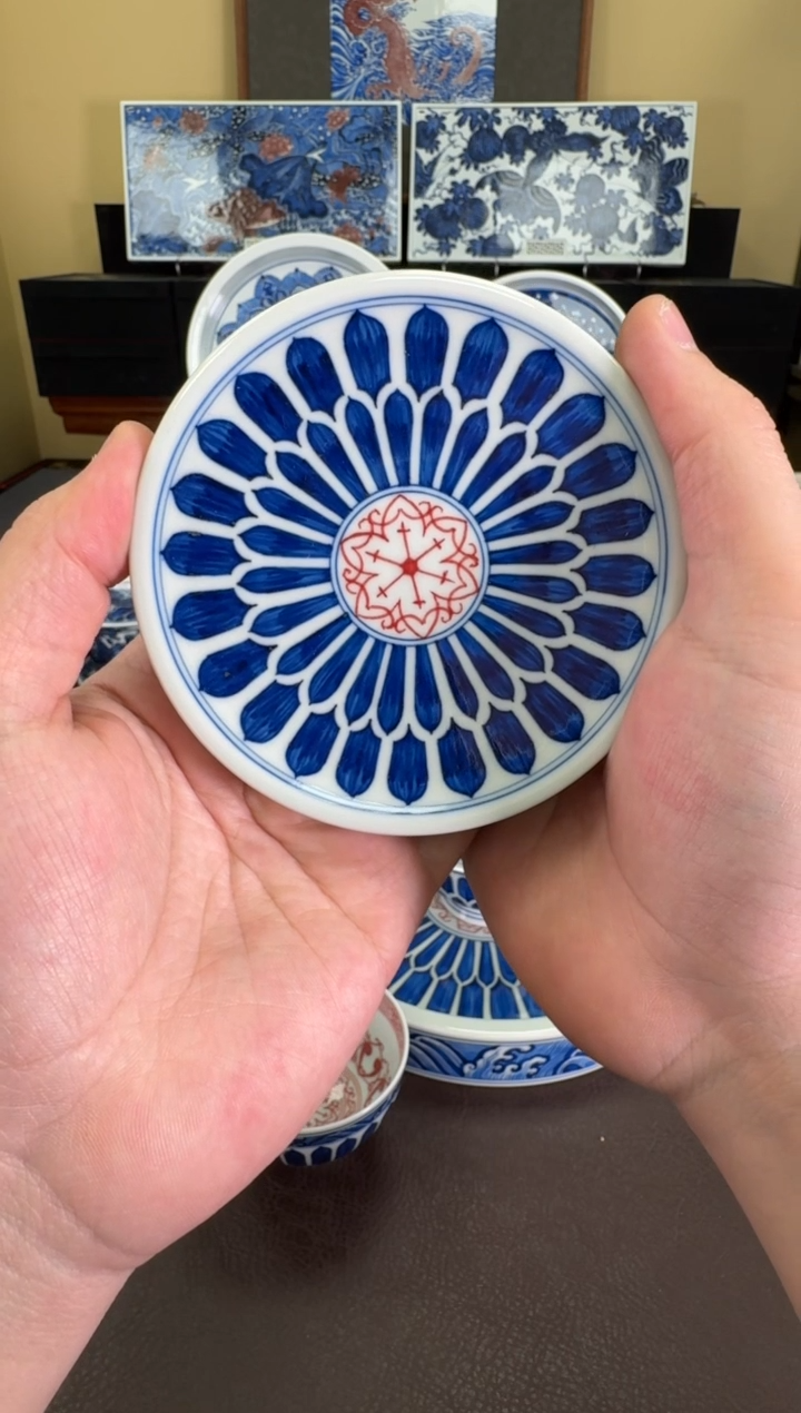 【闪购商品】羿器窑双菊瓣纹盖置