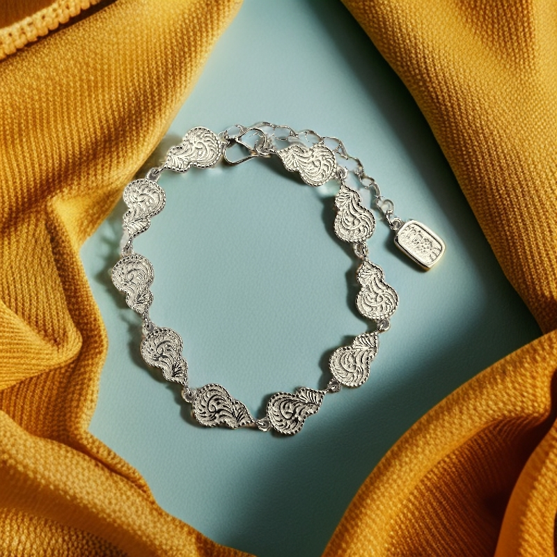 足银手链 葫芦唐草纹民族风喜乐手链