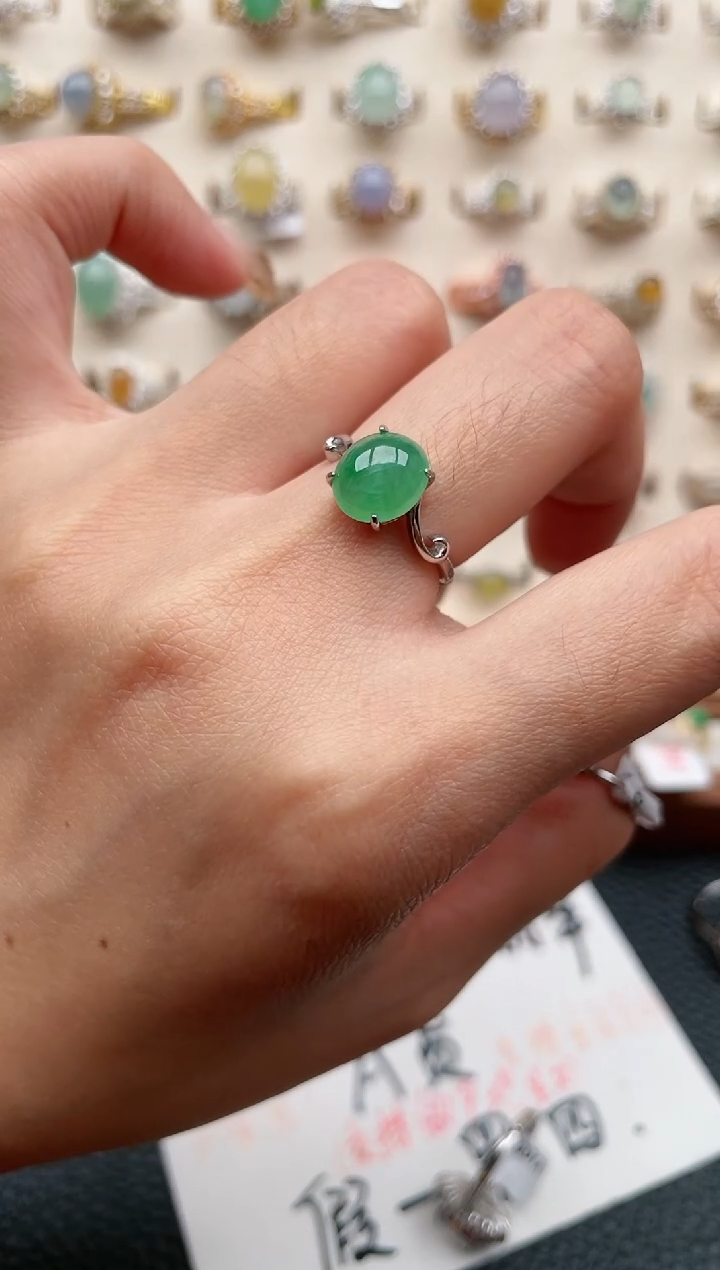 【闪购商品】翡翠戒指银S925镶嵌1111