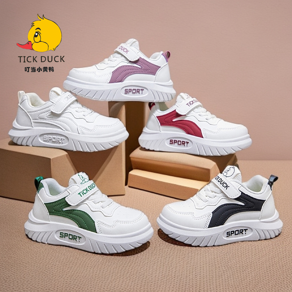 叮当小黄鸭儿童春季校园小白鞋男童休闲百搭中大童软底板鞋261