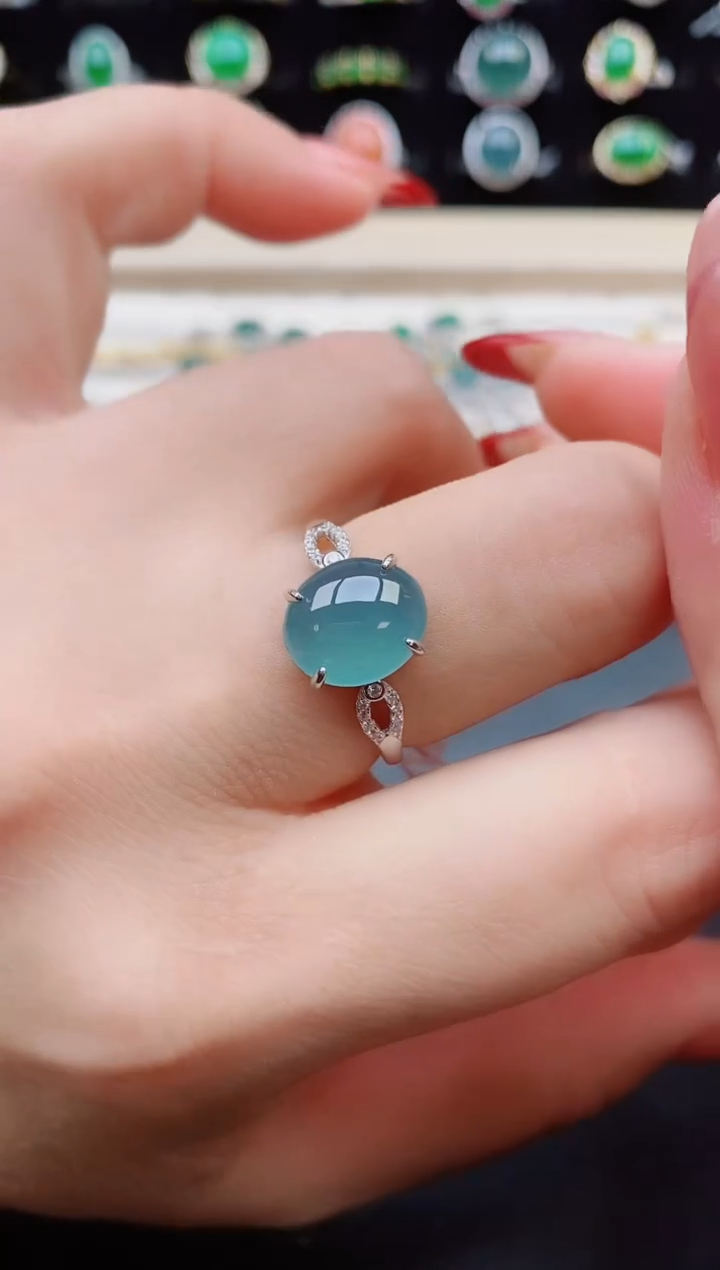 【闪购商品】翡翠戒指银S925镶嵌508550