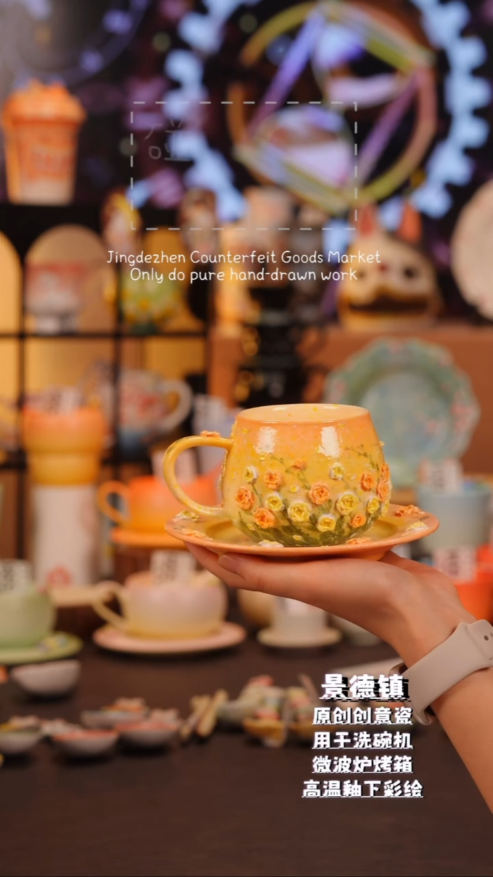 杯子?****⭑612手工手绘高温釉下彩陶瓷