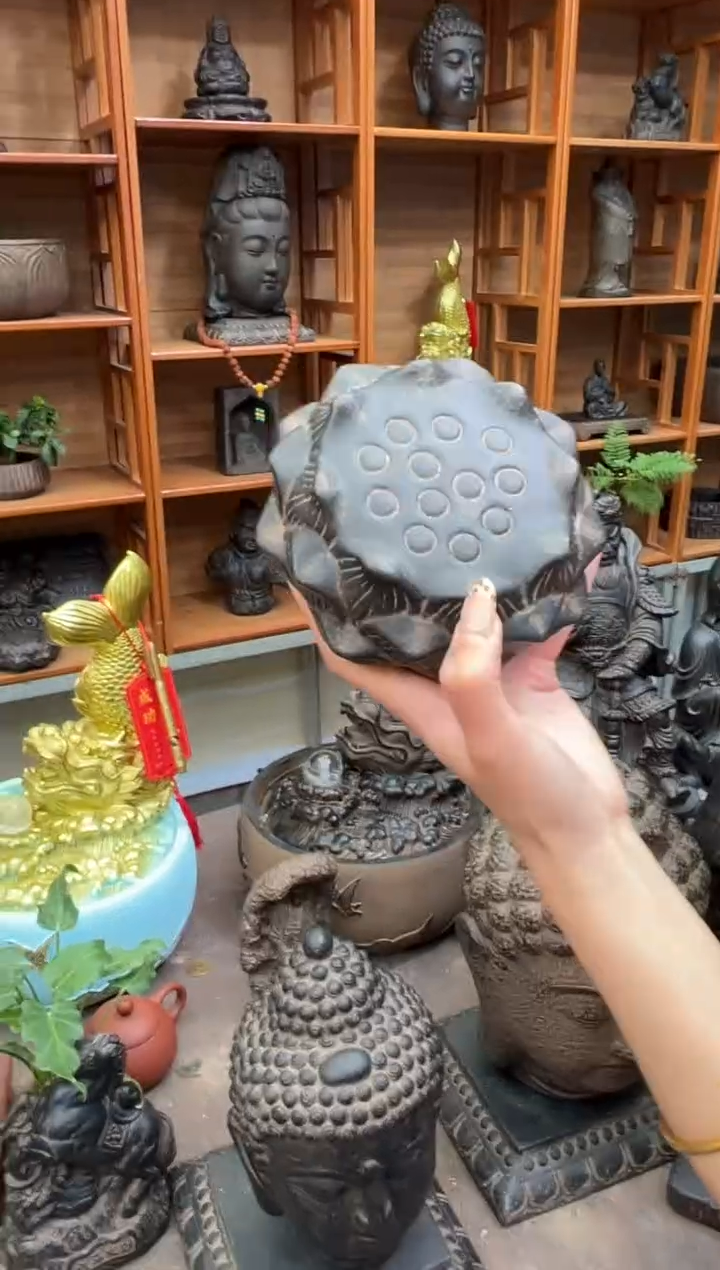 陶土【火山泥】莲蓬实心底座