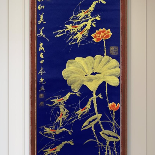 张光兴作品 和和美美 四尺竖蓝