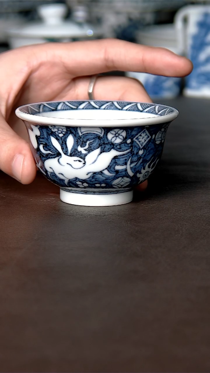 其他瓷杂宝兔子压手杯