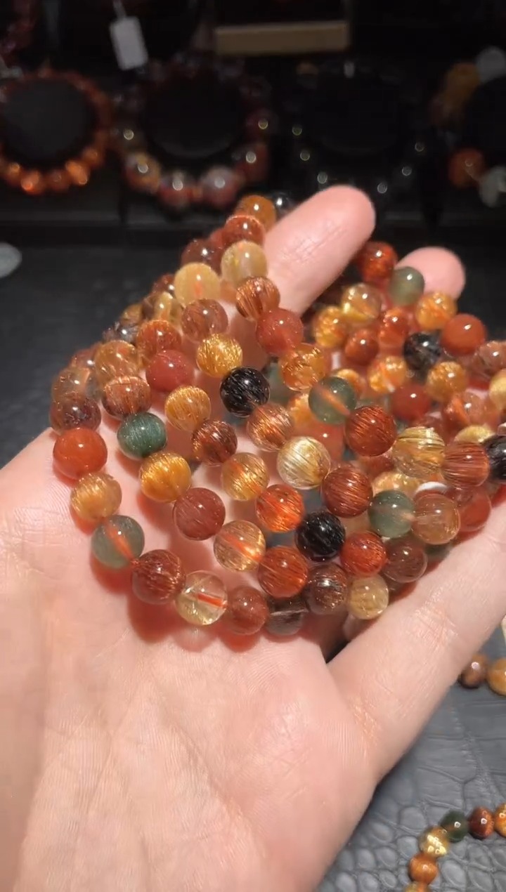 【闪购商品】水晶手链未镶嵌发晶多宝单圈A8（多样性发其一）