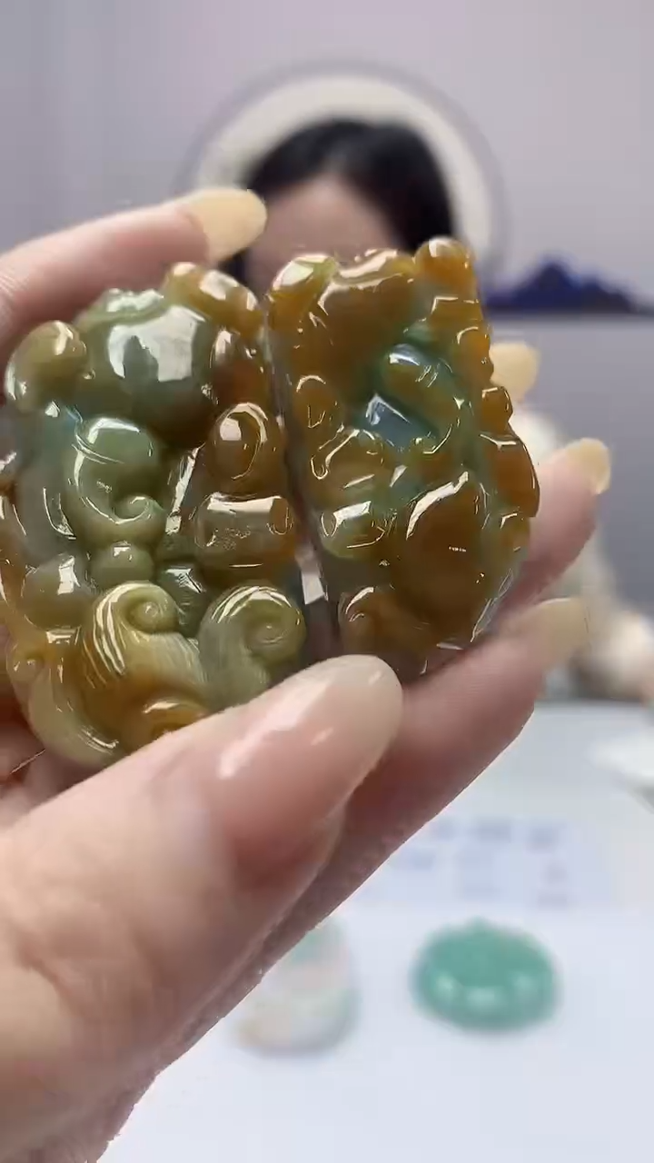 定制翡翠未镶嵌4852dd-毛货挂件110