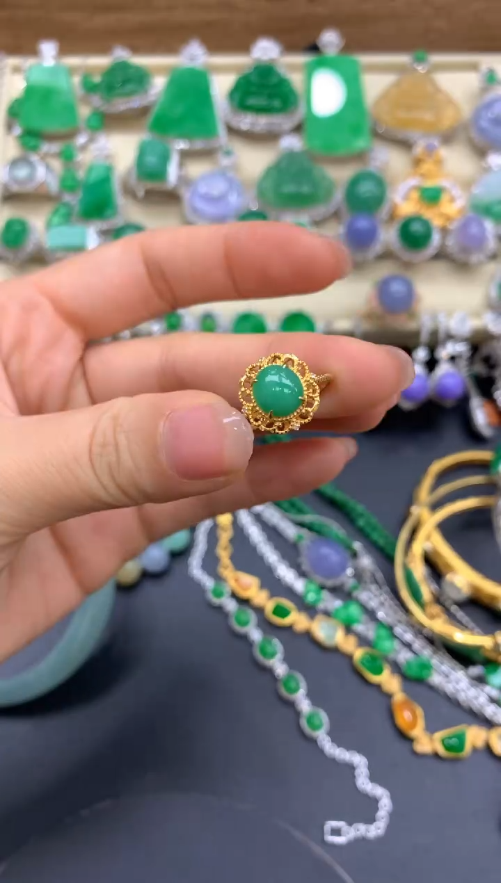 【闪购商品】翡翠戒指18K金镶嵌249-中国好珍宝1