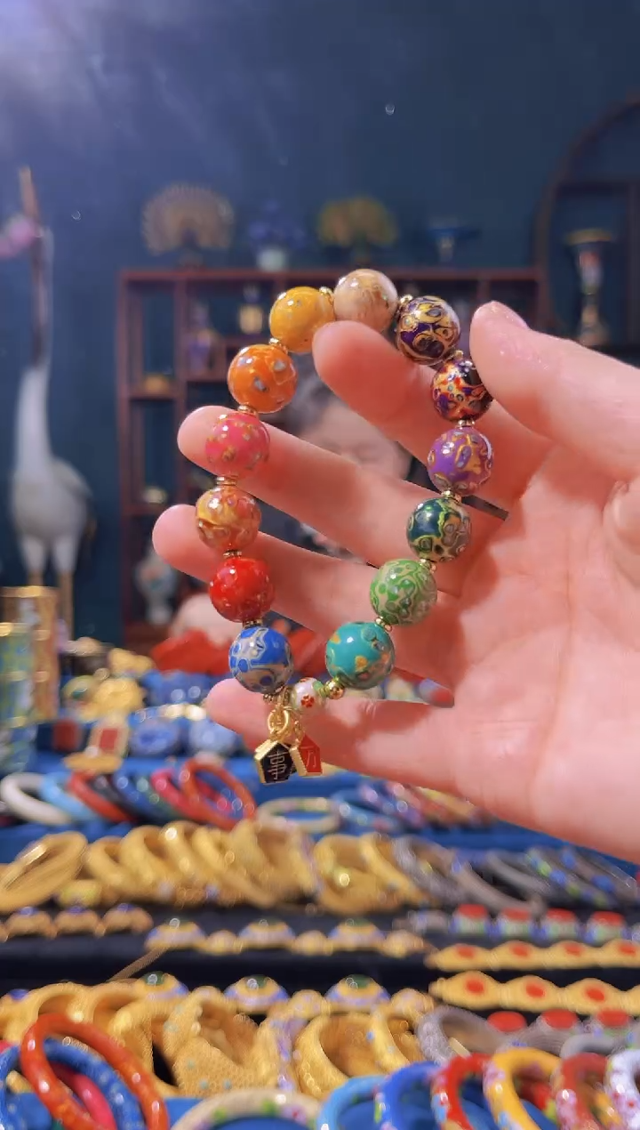 【闪购商品】犀皮漆手串多宝色