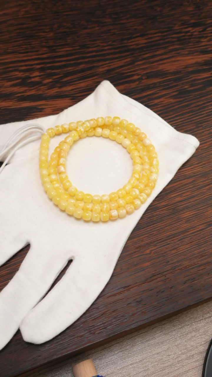 【闪购商品】蜜蜡手链未镶嵌2538/6.5mm红标108