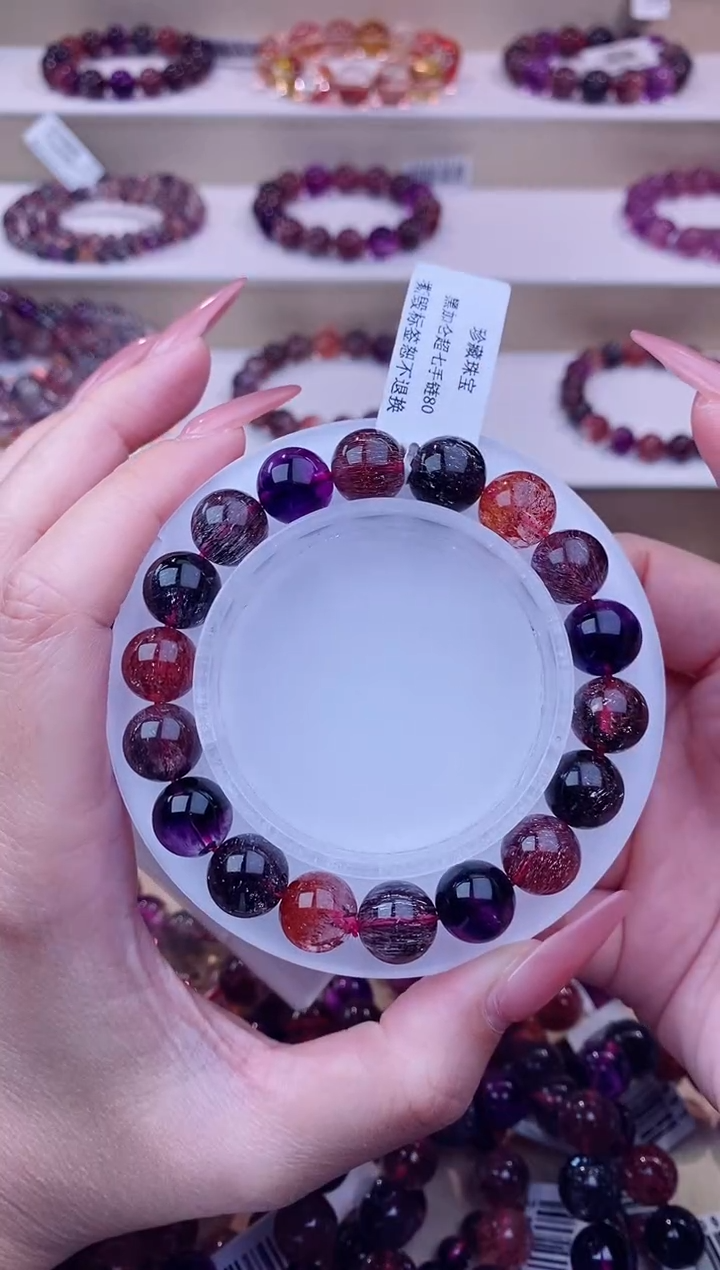 未镶嵌手串水晶空黑加仑超七单圈10m+