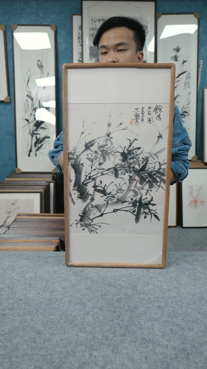 国画33*66郑志超老师花鸟带框