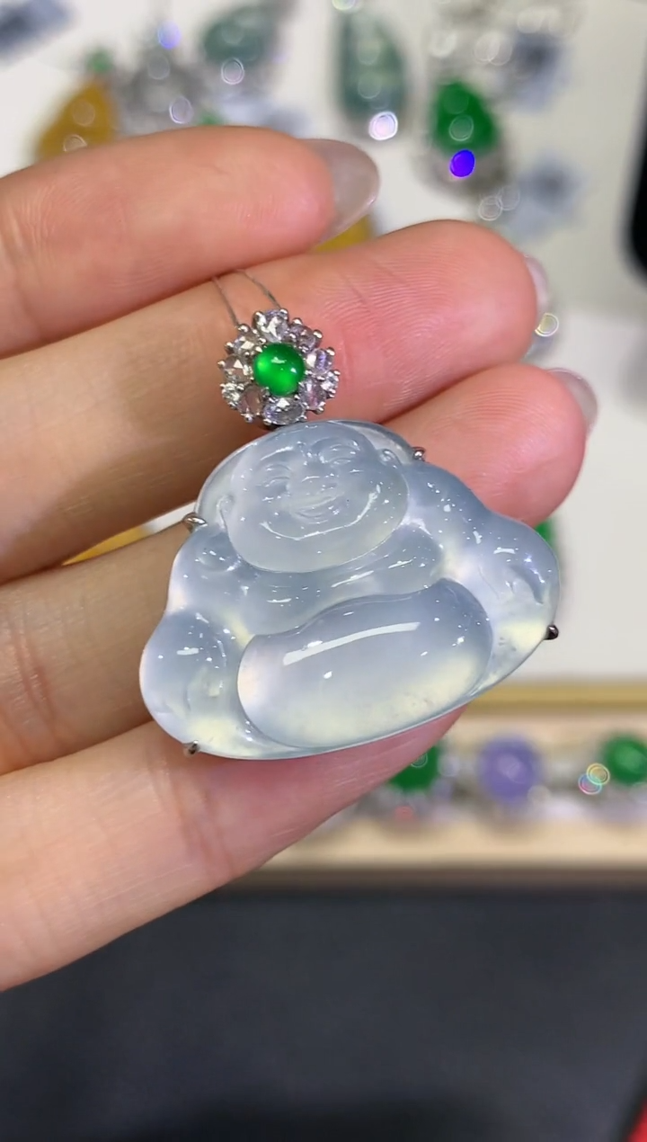 【闪购商品】翡翠颈饰18K金镶嵌团购343