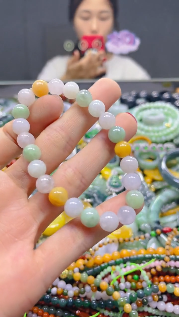 颈饰未镶嵌翡翠8MM/C/翡翠A货，一件也是批发价