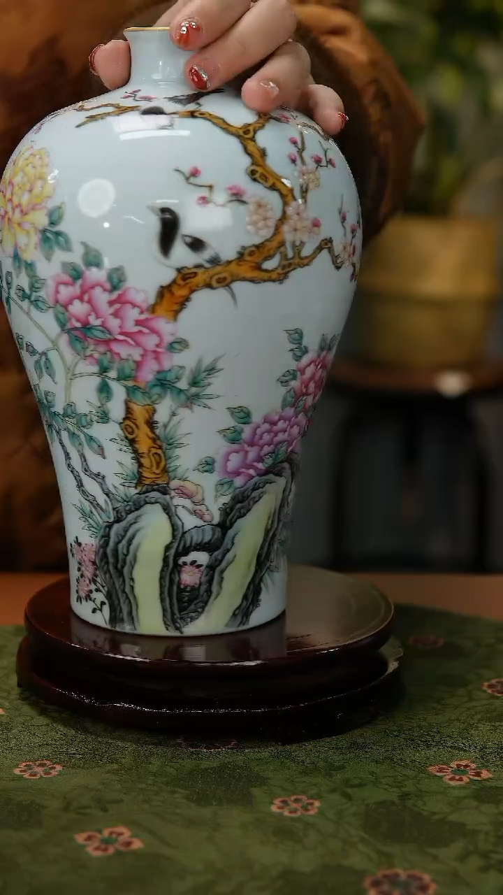 【闪购商品】210国企好瓷推荐官花鸟赏瓶