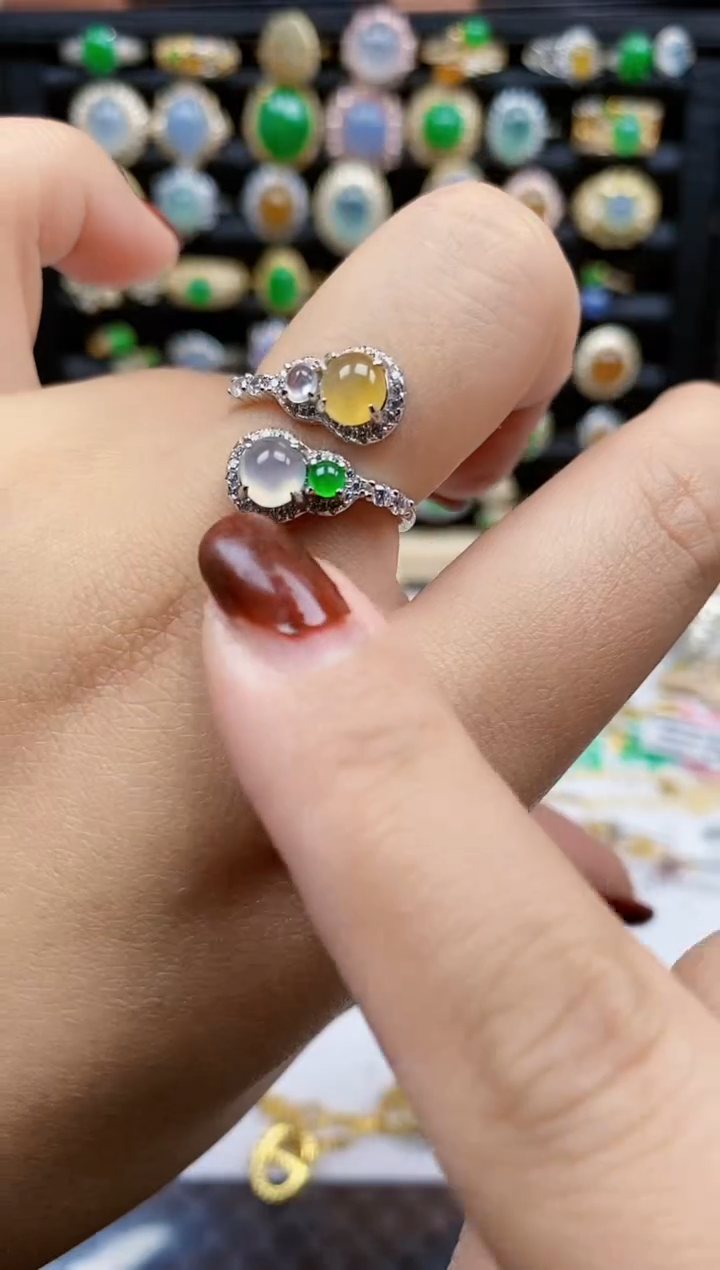 银S925镶嵌戒指翡翠465