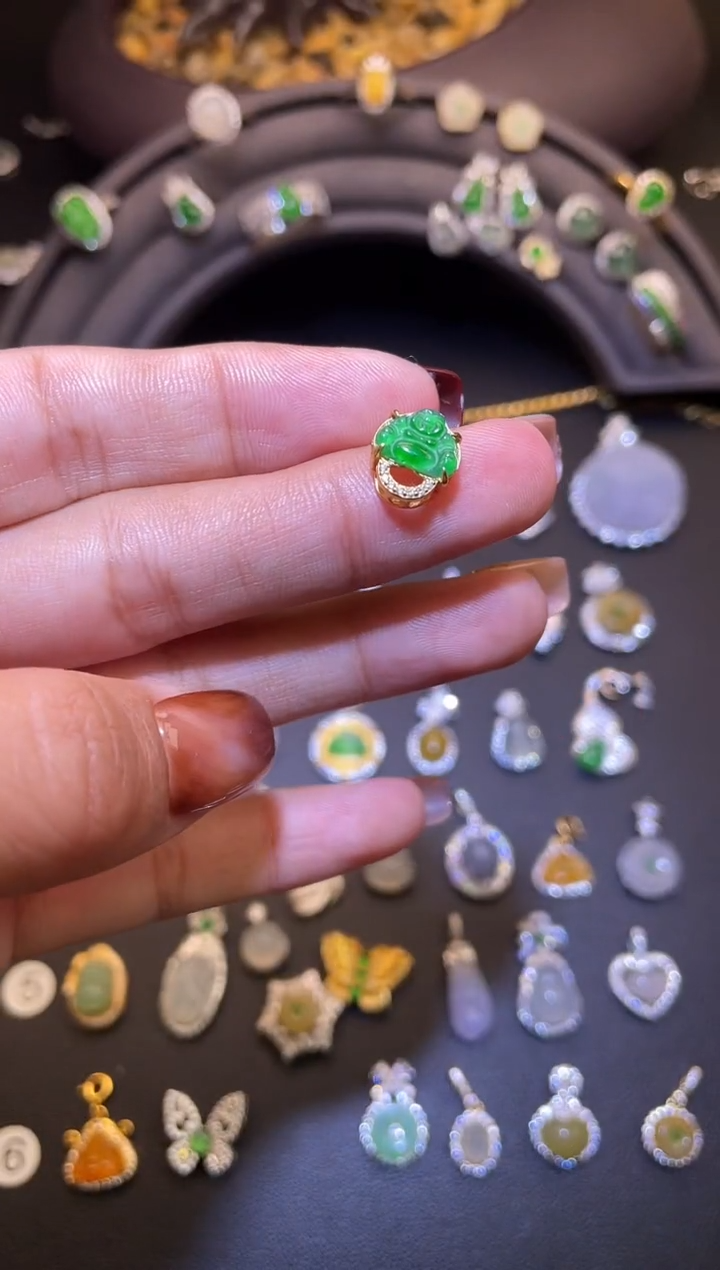 吊坠(不含链)银S925镶嵌翡翠1