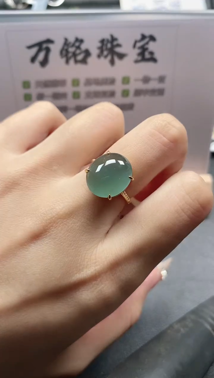 银S925镶嵌戒指翡翠51511