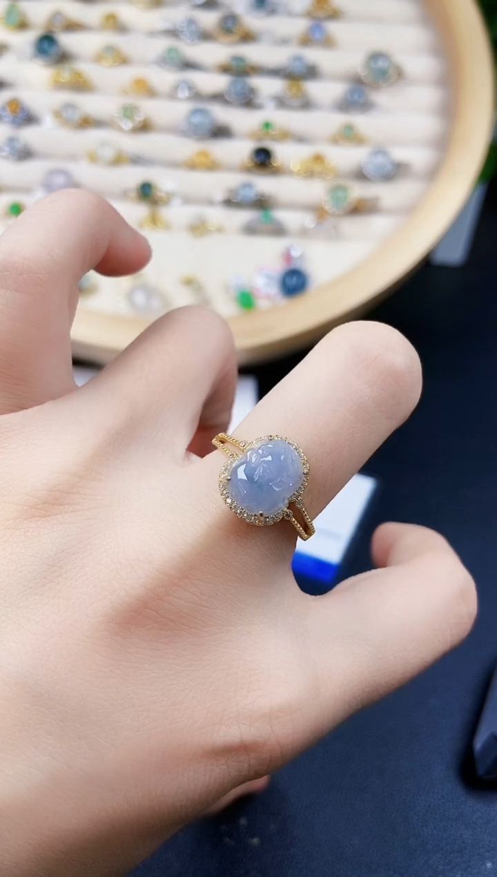 【闪购商品】翡翠戒指银S925镶嵌164564