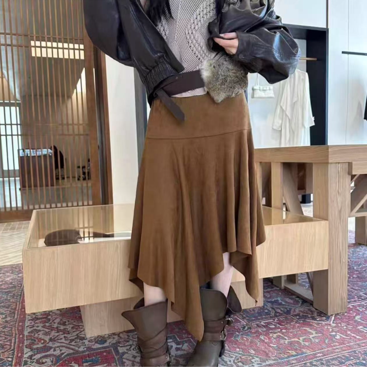 【6968】壹#不规则设计百搭半身裙【配皮带】 