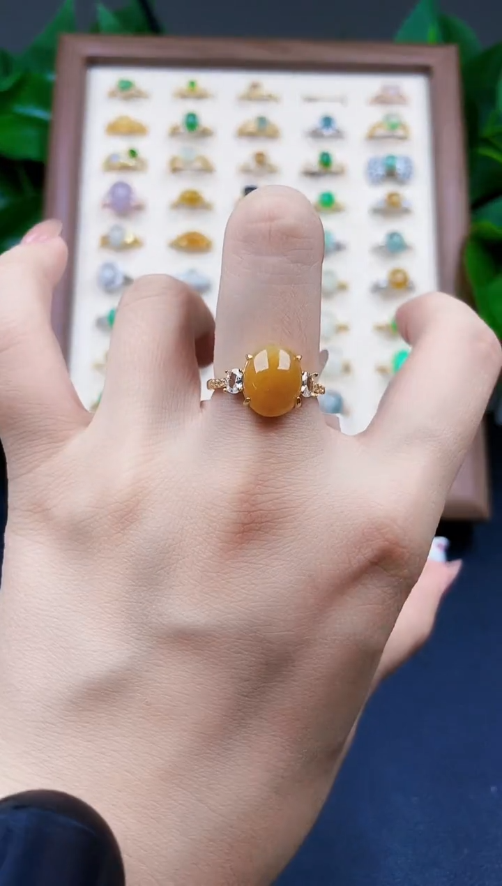 翡翠戒指银S925镶嵌21