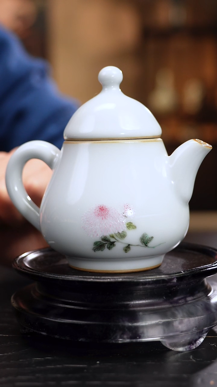 气柴窑 马恩傑老师 流霜白 花卉 小梨壶