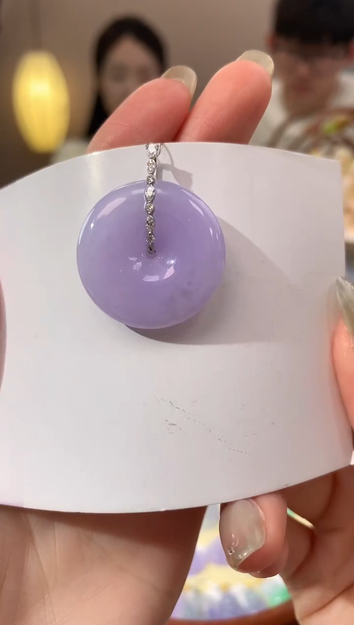 【闪购商品】翡翠颈饰18K金镶嵌天然缅甸a货翡翠