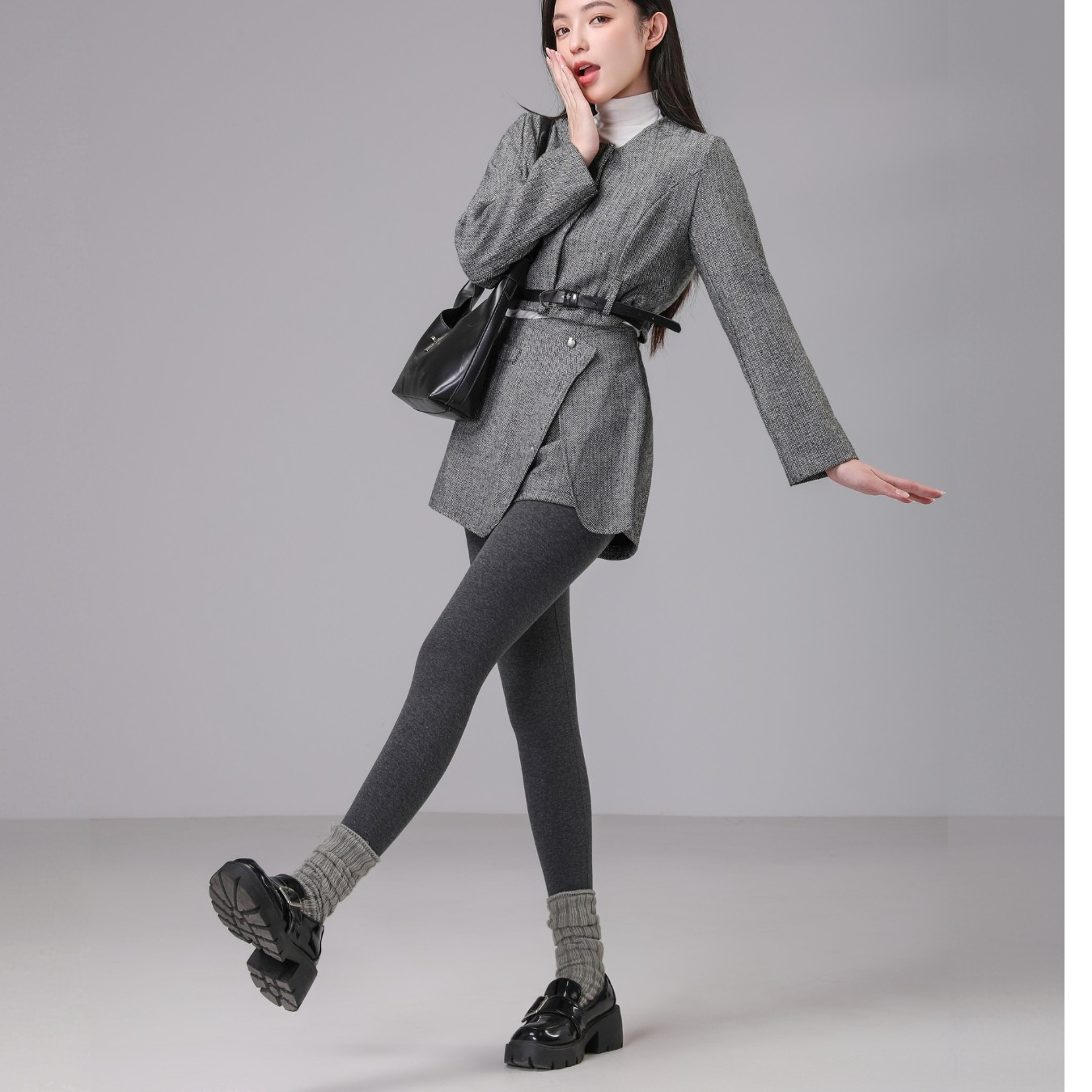 【云棉有氧裤精梳棉】发热打底裤高腰收腹外穿休闲裤高弹力保暖裤