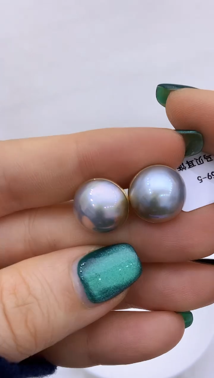 【闪购商品】拼合珍珠（马贝珠）耳饰18K金镶嵌201