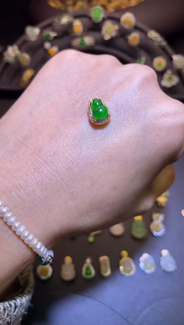 吊坠(不含链)银S925镶嵌翡翠1