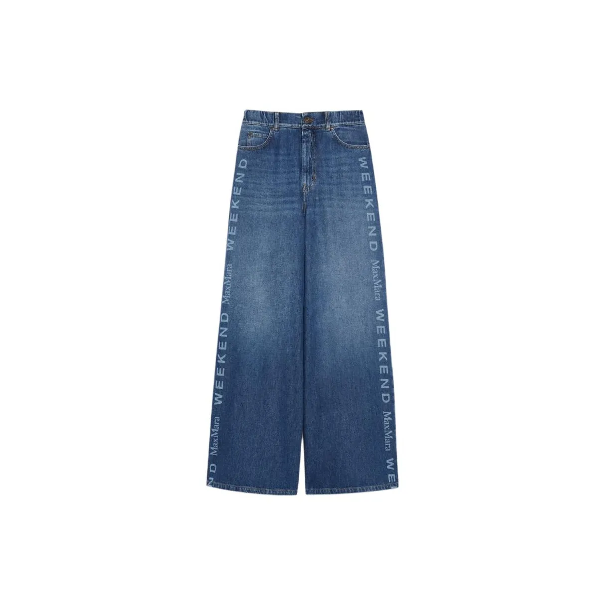 奢邦/WEEKEND MaxMara Lisotte 阔腿松紧腰部长裤牛仔裤