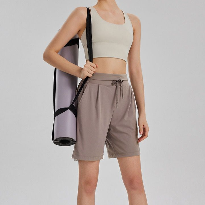 高级感运动瑜伽五分裤女宽松显瘦健身训练裤跑步休闲外穿瑜伽裤