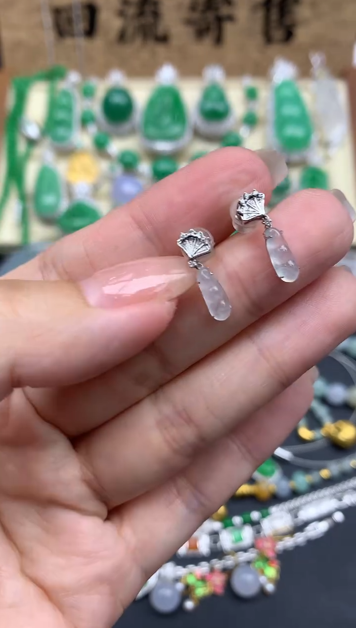 【闪购商品】翡翠耳饰18K金镶嵌301-中国好珍宝