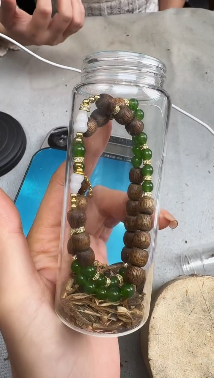 沉香沉香碎屑DIY08老乌身鼓双圈静静沉香甄选多样性发一