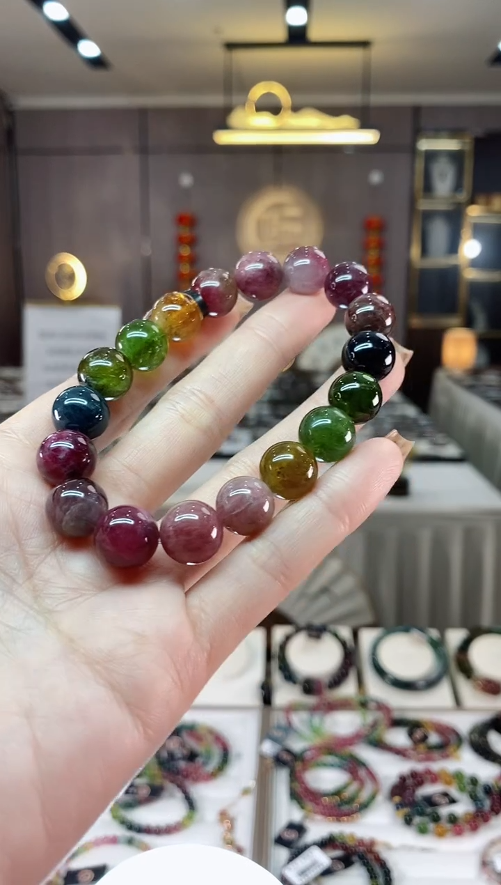 【闪购商品】碧玺单圈手串11mm+未镶嵌一物一证dan
