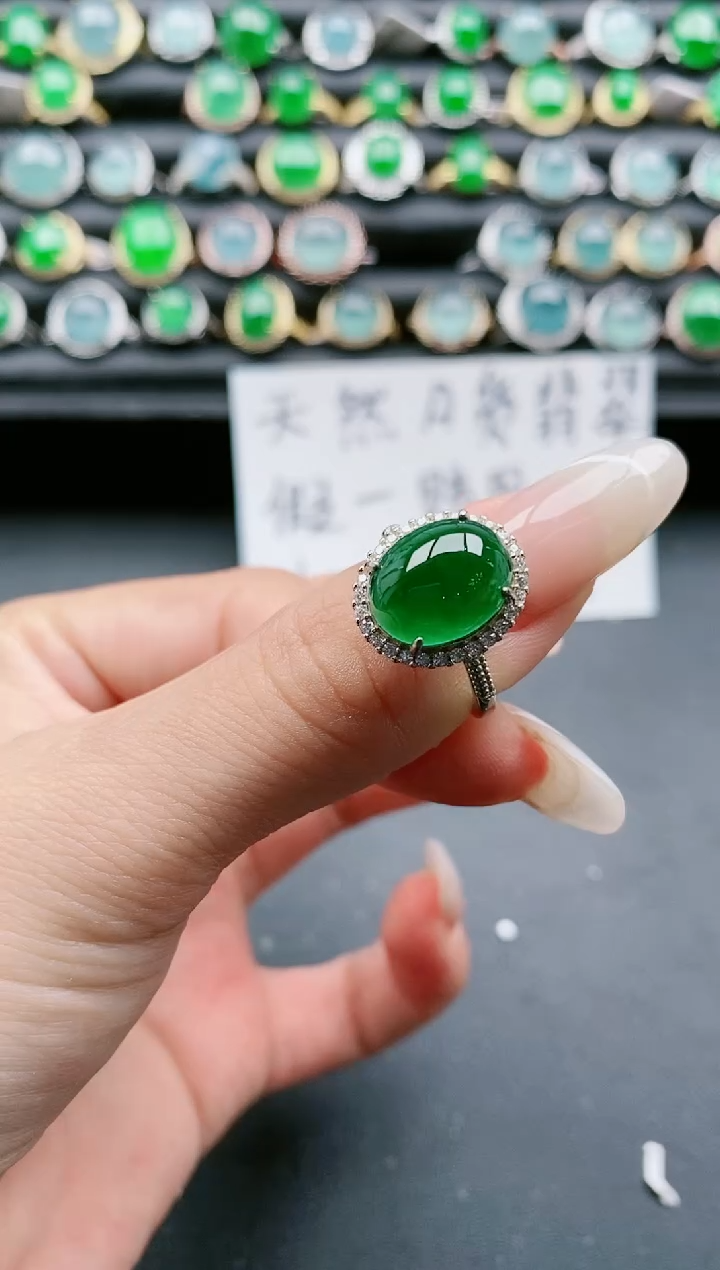 【闪购商品】翡翠戒指银S925镶嵌1111111