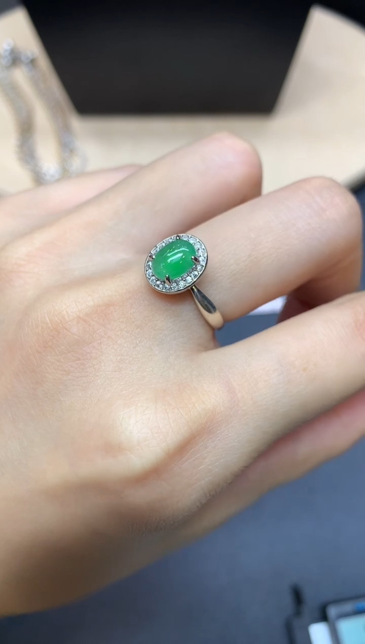 【闪购商品】翡翠戒指银S925镶嵌蛋面【无服务费】